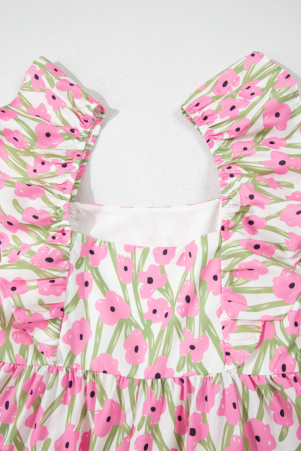 Floral Print Square Neck Ruffled Strap Maxi Dress Daisie Boutique