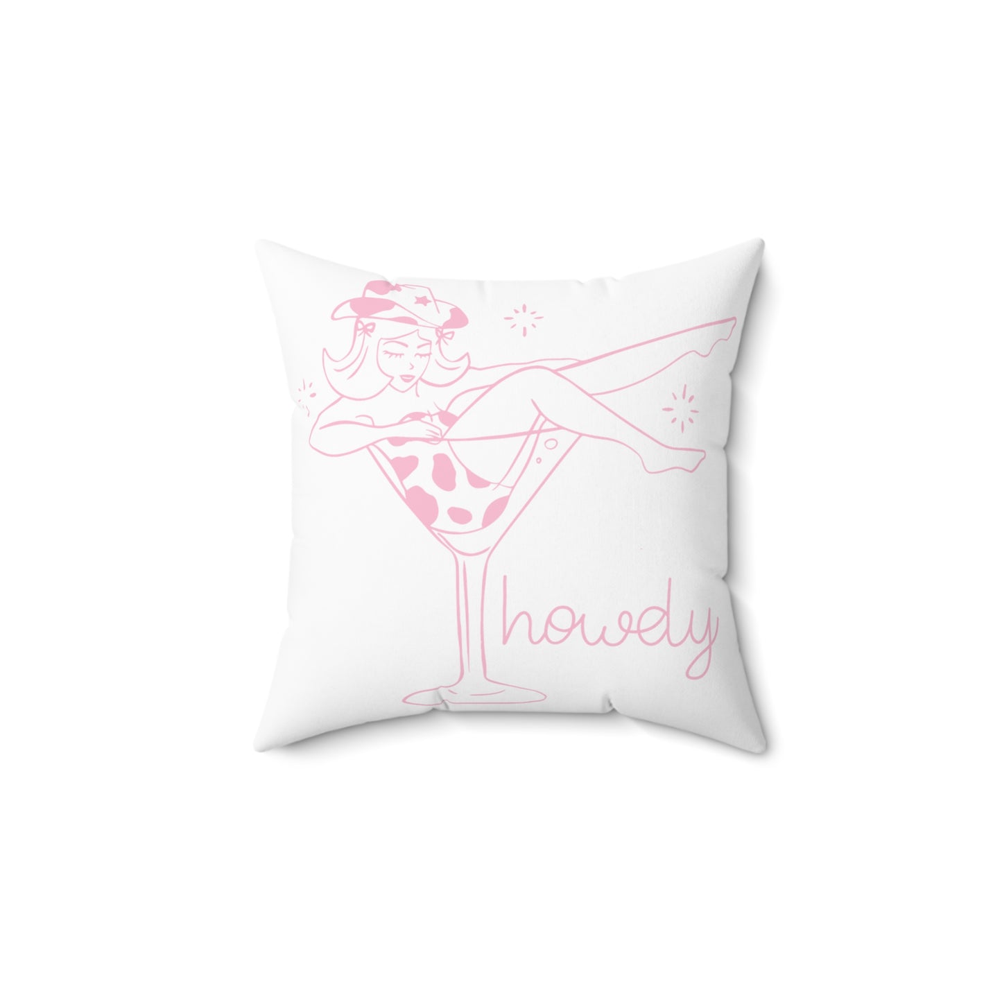 Howdy Cowgirl Martini Cocktail Pillow - Fun Decor for Parties & Celebrations