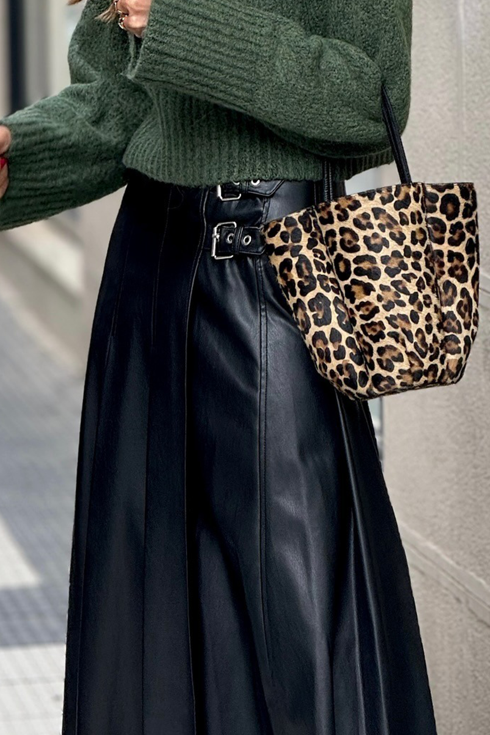 Faux Leather Pleated Midi Skirt Dear-Lover Dropshipping