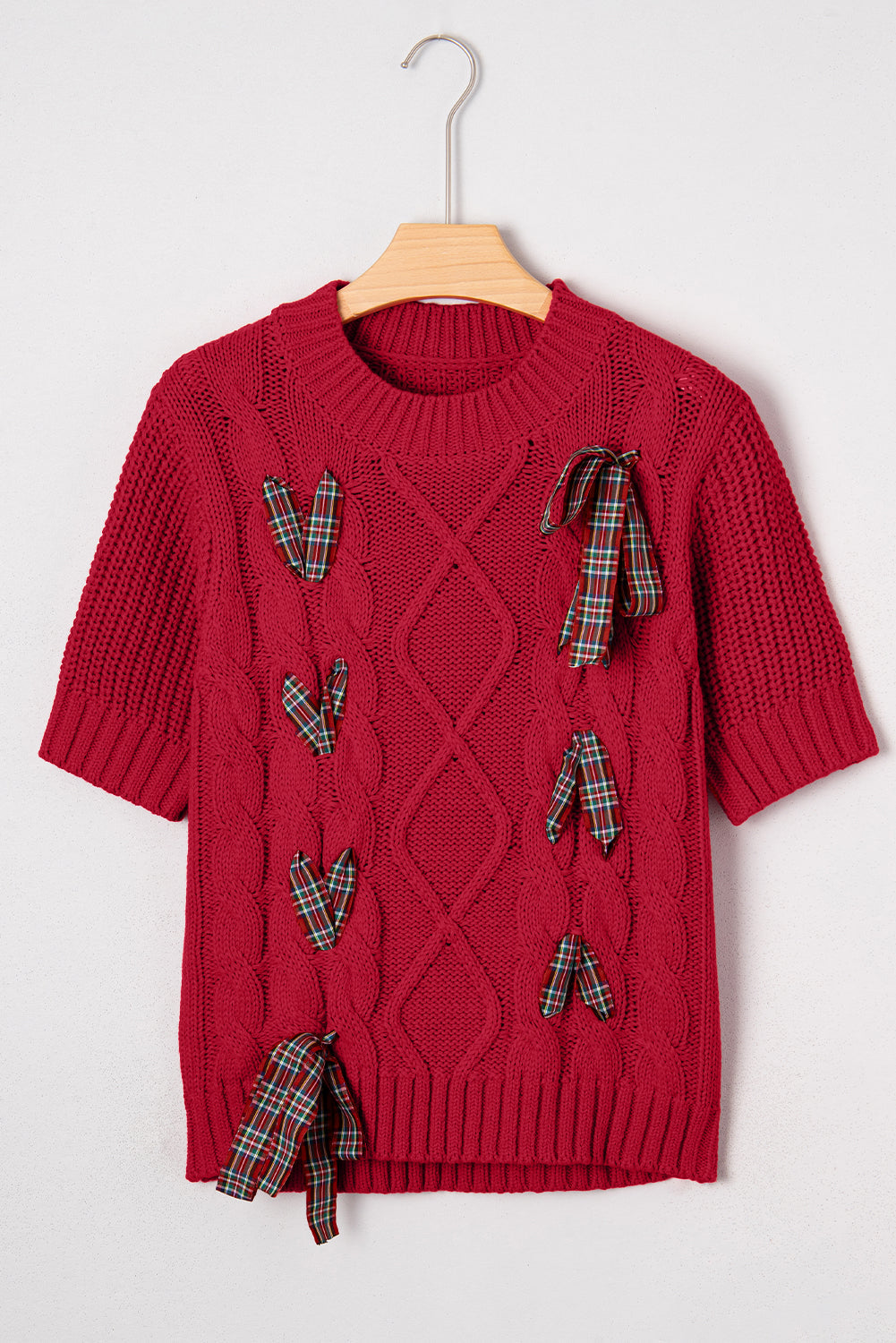 Lace up Holiday Puff Sweater Dear-Lover Dropshipping