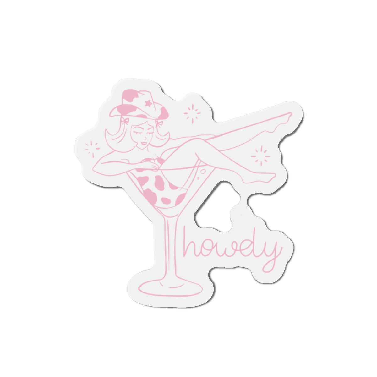 Cowgirl Martini Howdy Die-Cut Magnet - Fun Bar Decor for Home & Parties