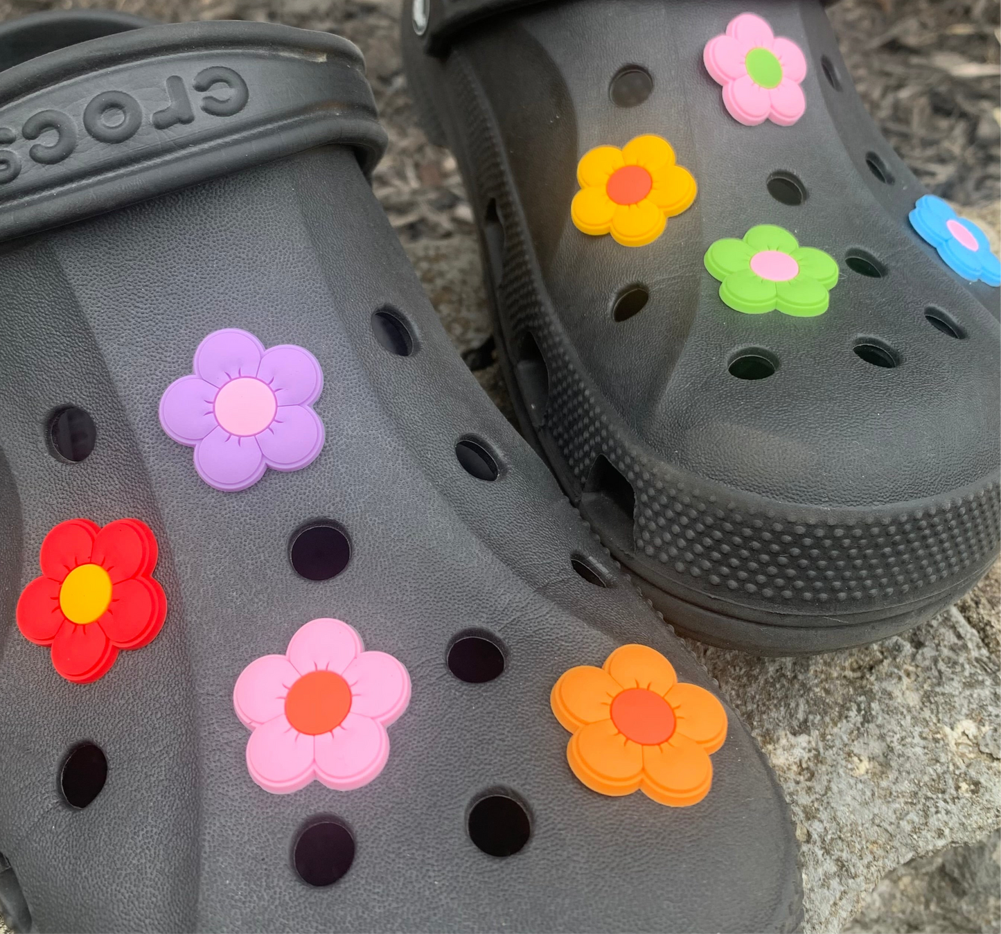 Bright Daisy Flower Shoe Charm Set (8 pieces) Daisie Boutique