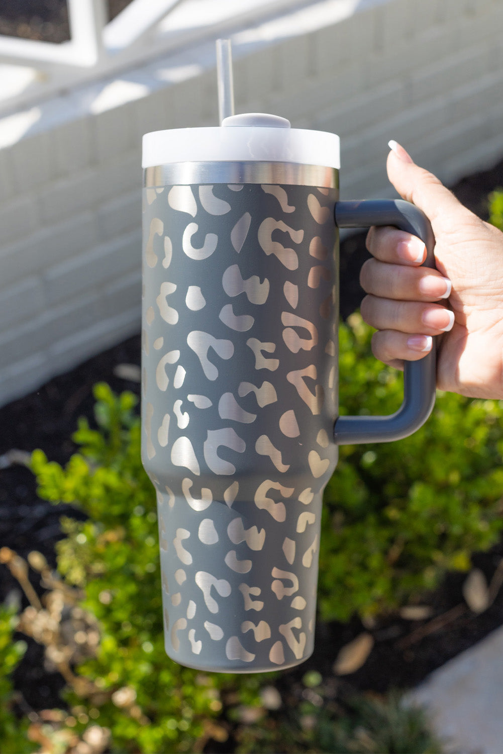 Leopard Print 40OZ Stainless Steel Portable Cup with Handle Daisie Boutique