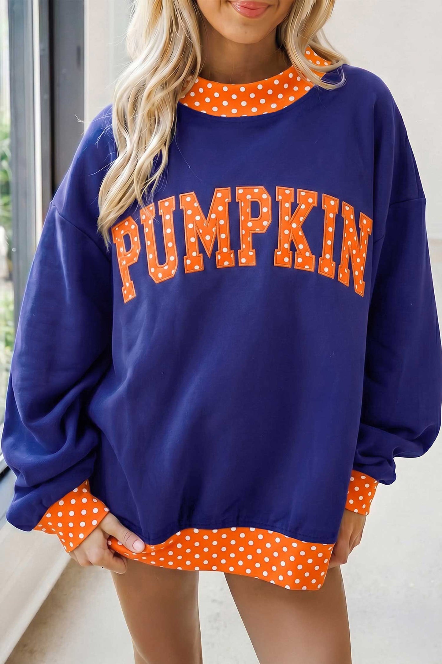 Polka Dot BOO Mock Neck Sweatshirt