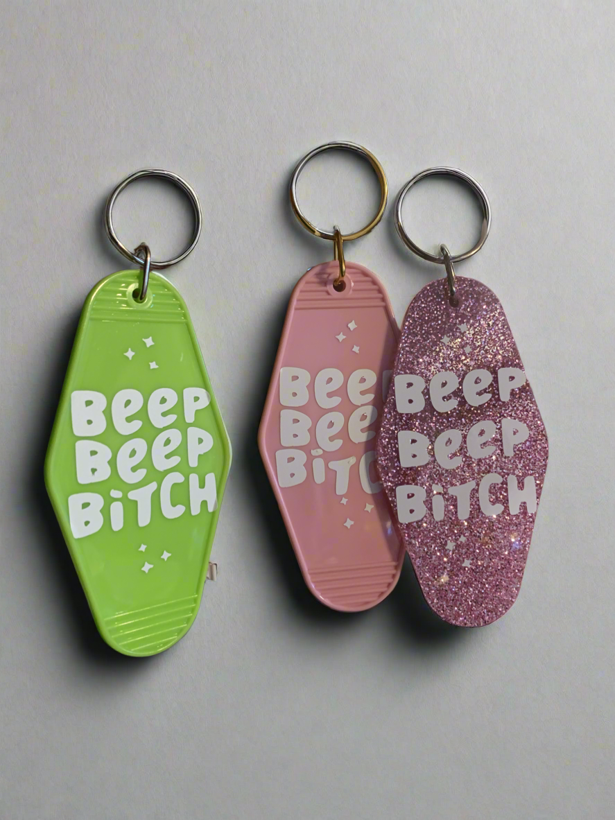 BEEP BEEP BITCH Motel Keychain Daisie Boutique