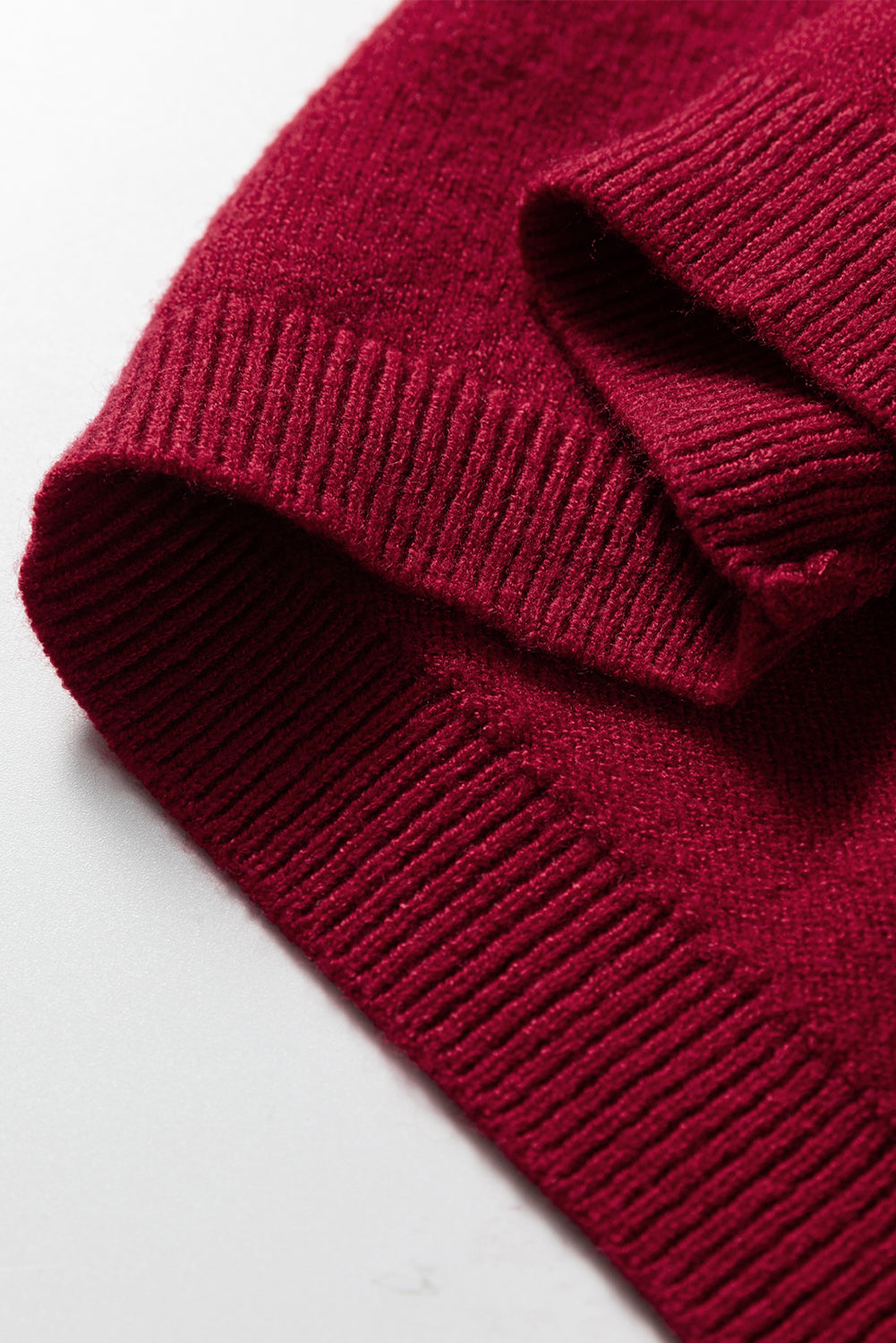 Crew Neck Knit Sweater - Red Dear-Lover Dropshipping
