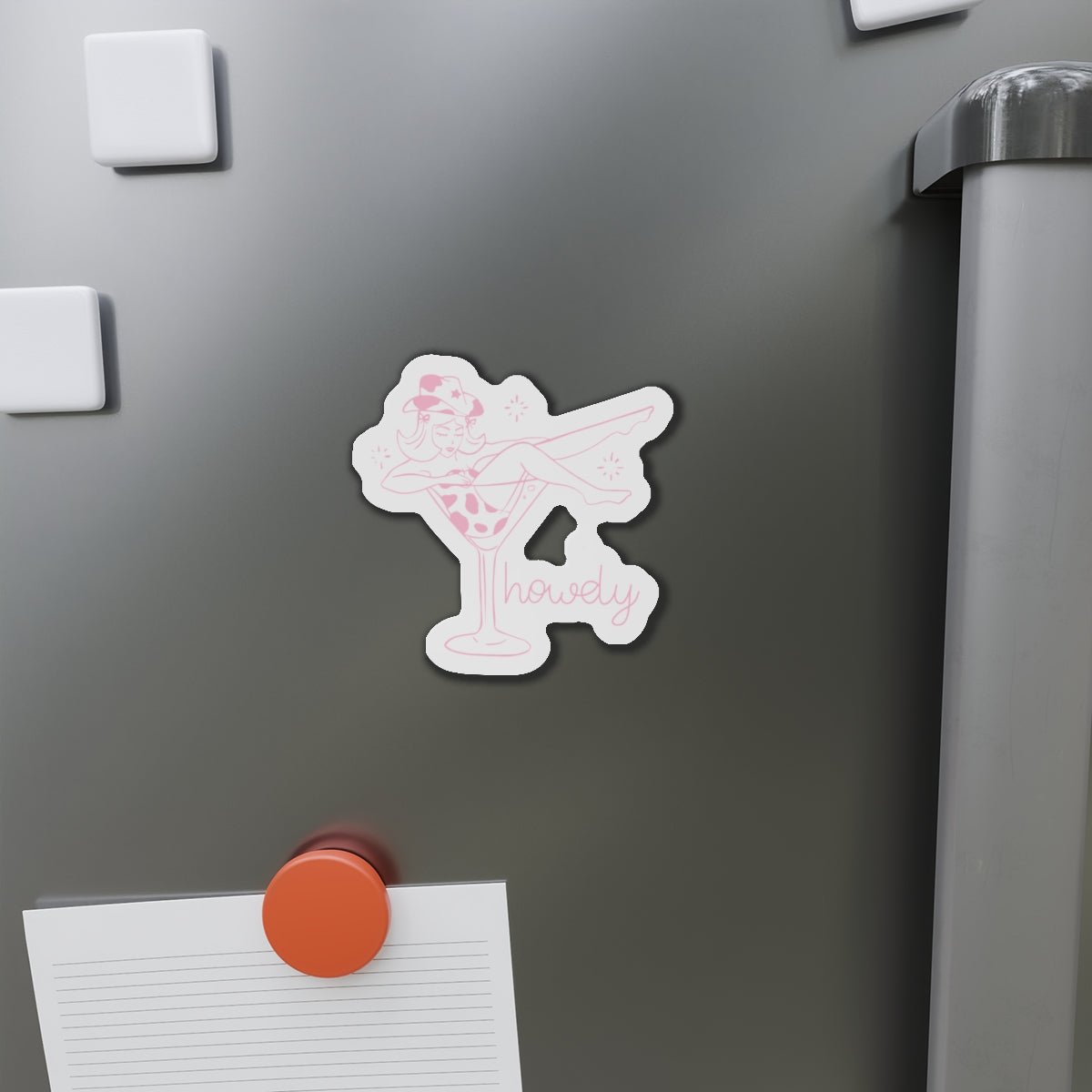 Cowgirl Martini Howdy Die-Cut Magnet - Fun Bar Decor for Home & Parties