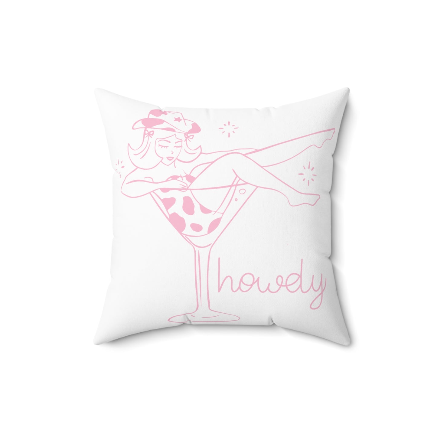 Howdy Cowgirl Martini Cocktail Pillow - Fun Decor for Parties & Celebrations