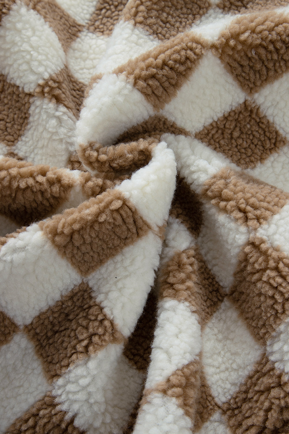Checkered Sherpa Vest Daisie Boutique