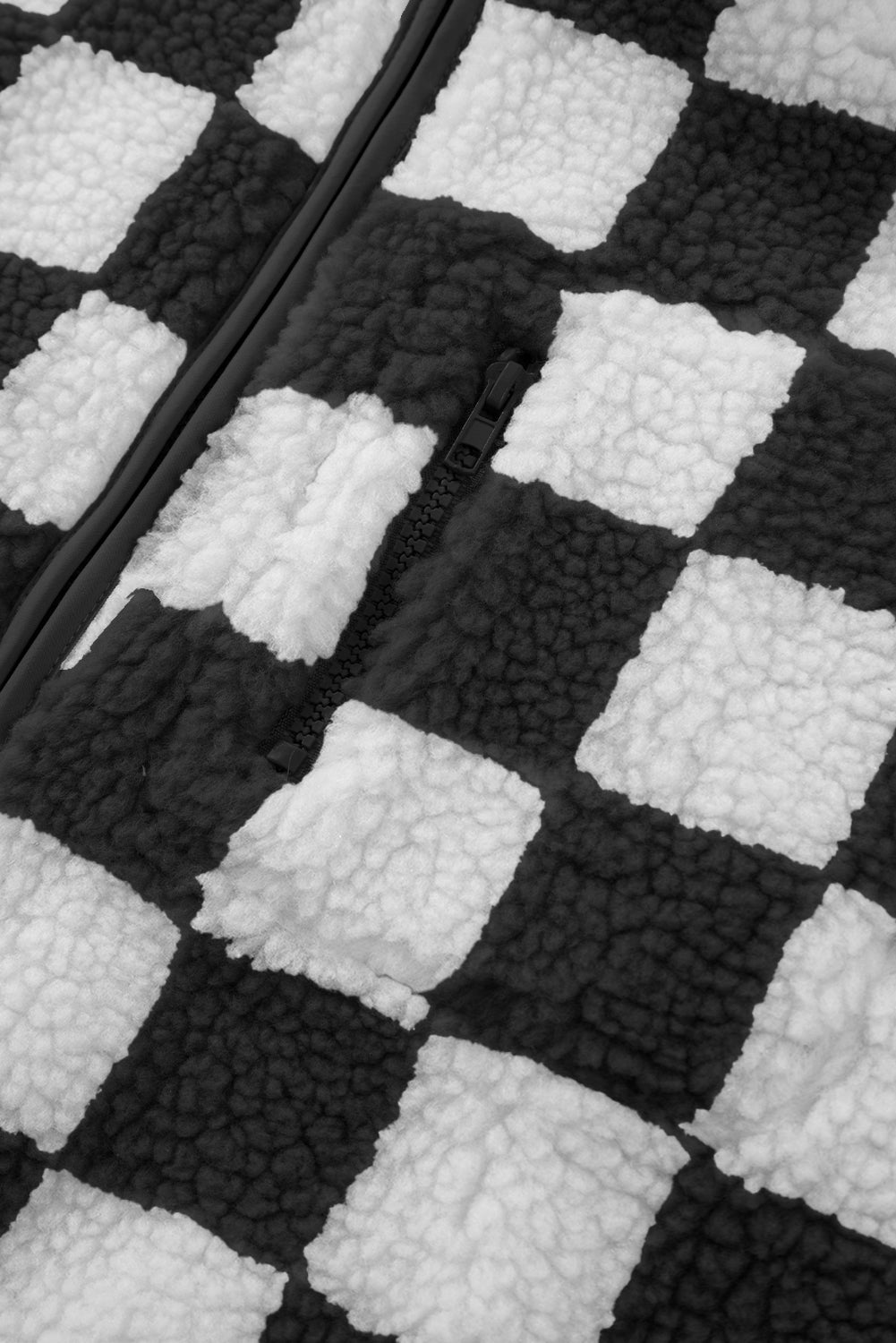 Checkered Sherpa Vest Daisie Boutique