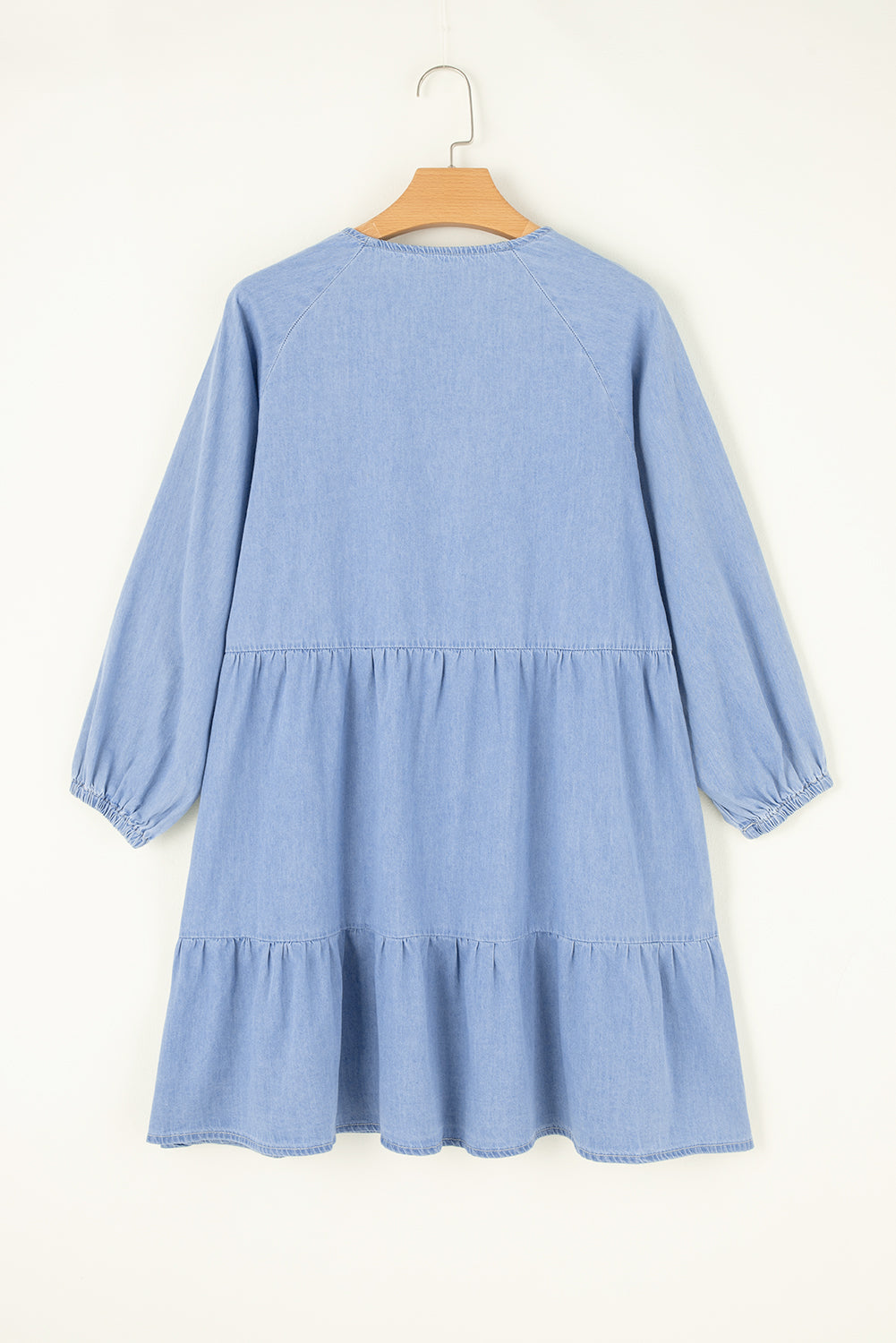 Puff Sleeve V Neck Tiered Ruffled Mini Dress Daisie Boutique