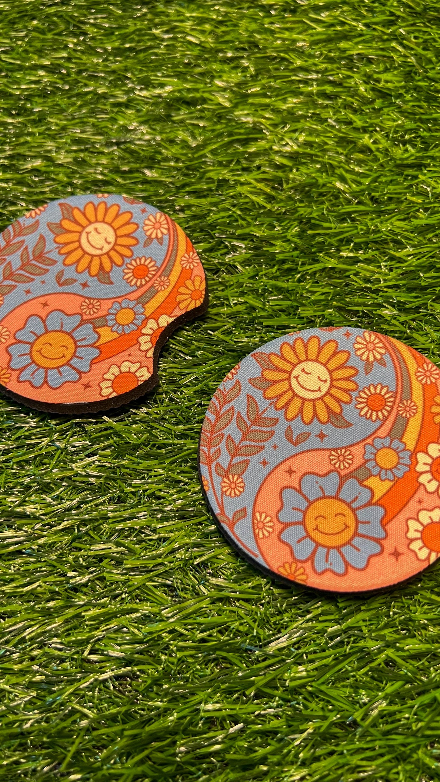 Groovy Daisy Car Coaster Set (2-Pack) Daisie Boutique