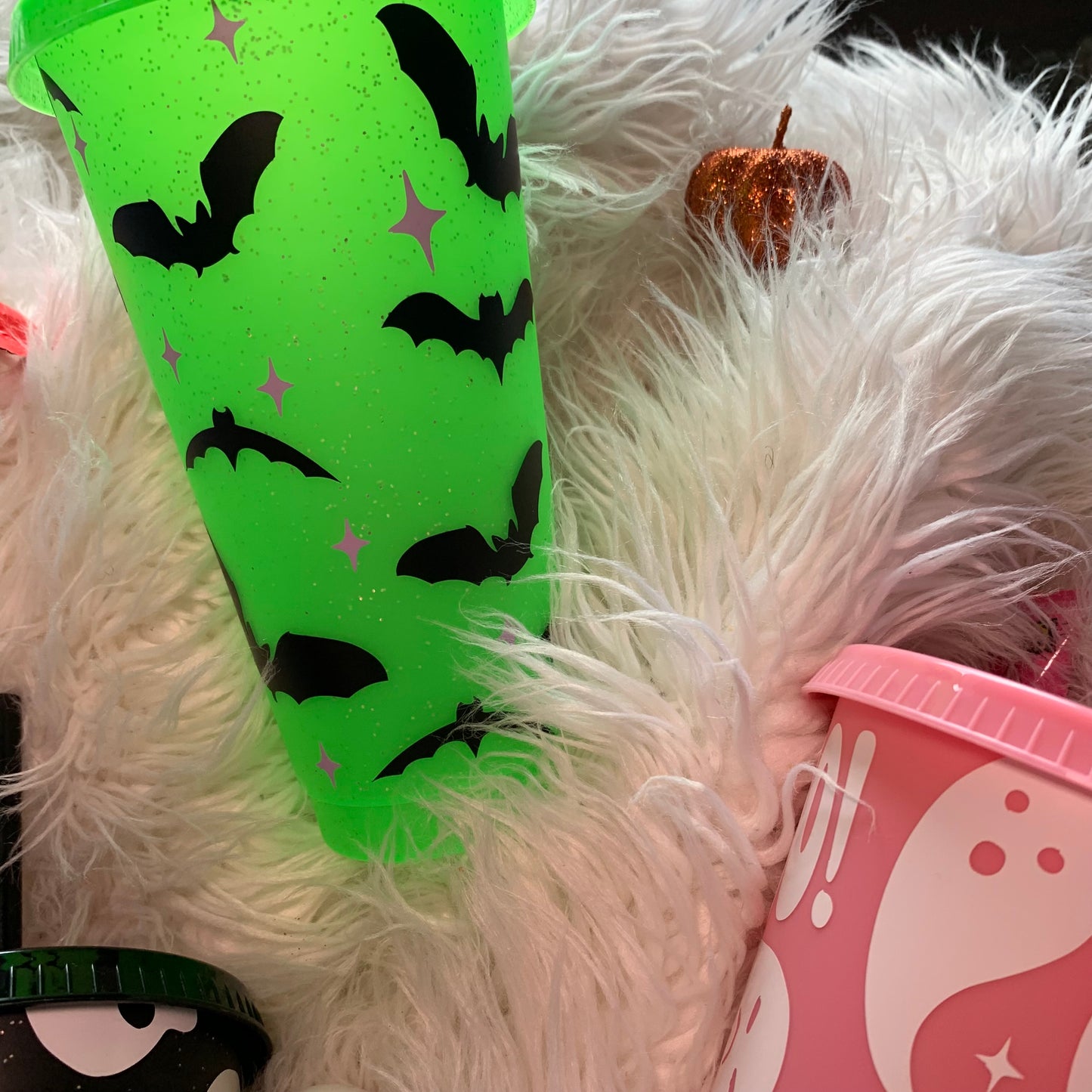 Bat Queen 24 Oz. Sparkly Green Cold Cup Daisie Boutique