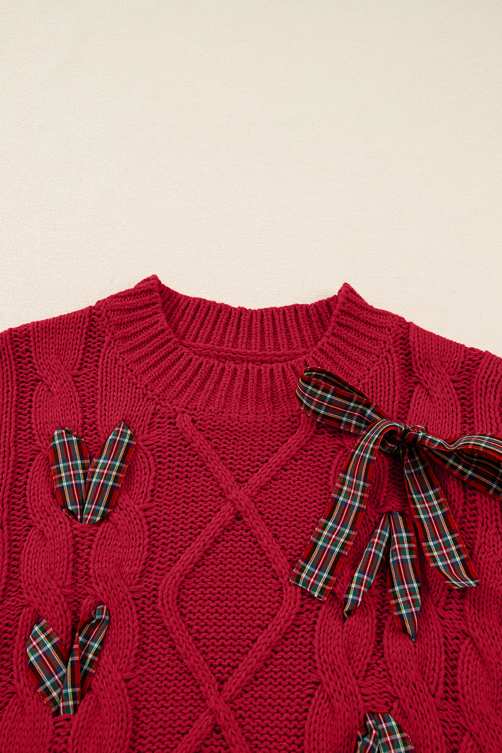 Lace up Holiday Puff Sweater Dear-Lover Dropshipping