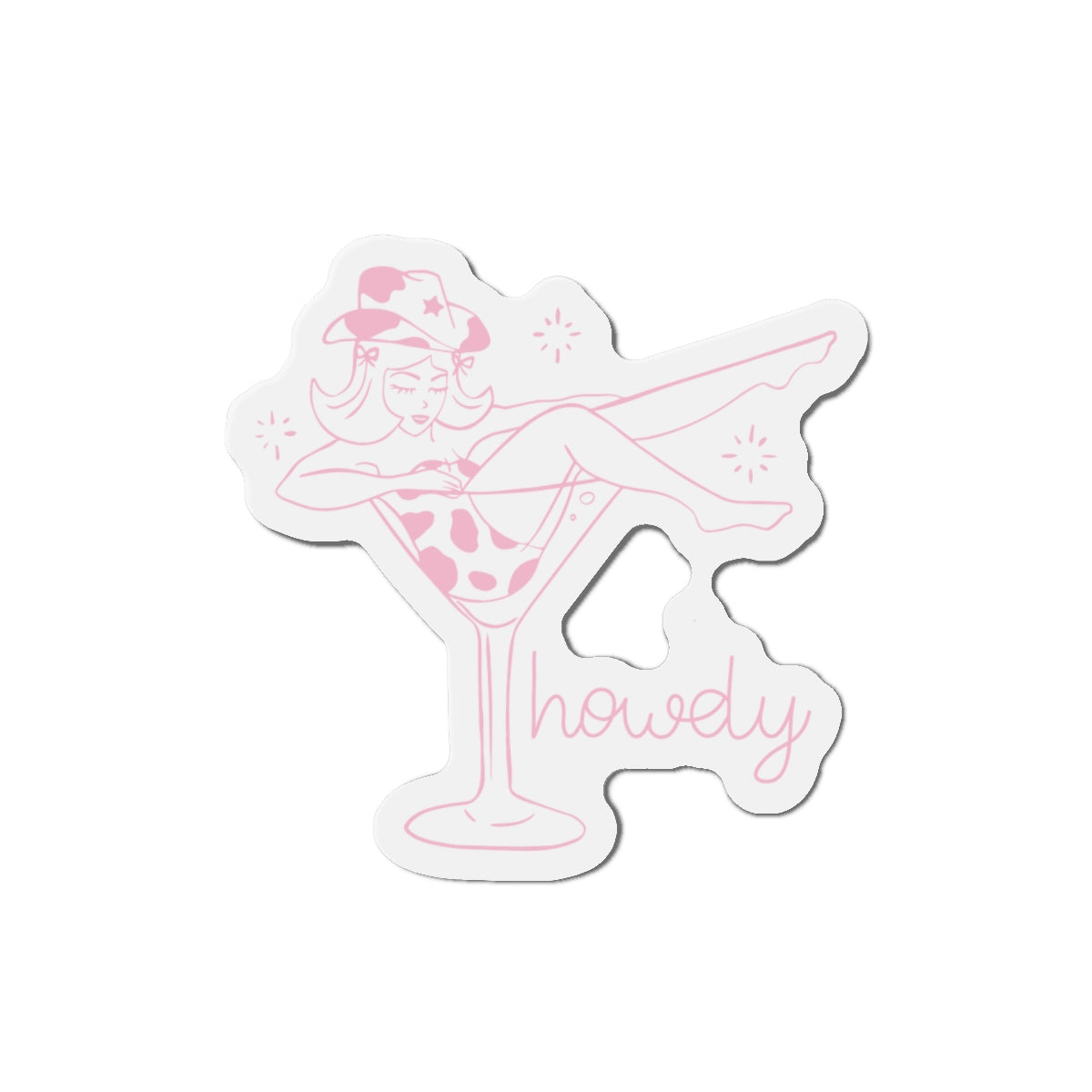 Cowgirl Martini Howdy Die-Cut Magnet - Fun Bar Decor for Home & Parties