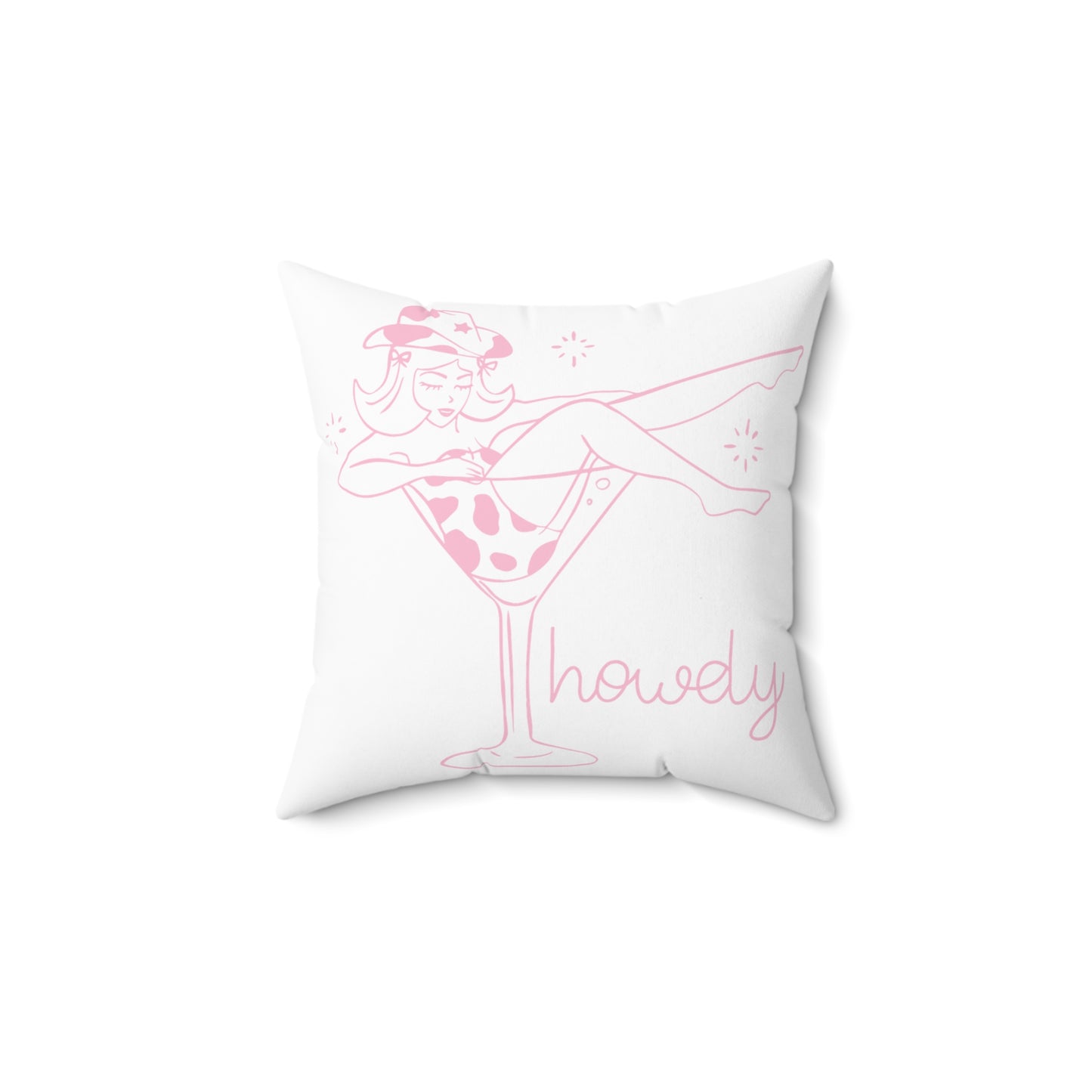 Howdy Cowgirl Martini Cocktail Pillow - Fun Decor for Parties & Celebrations