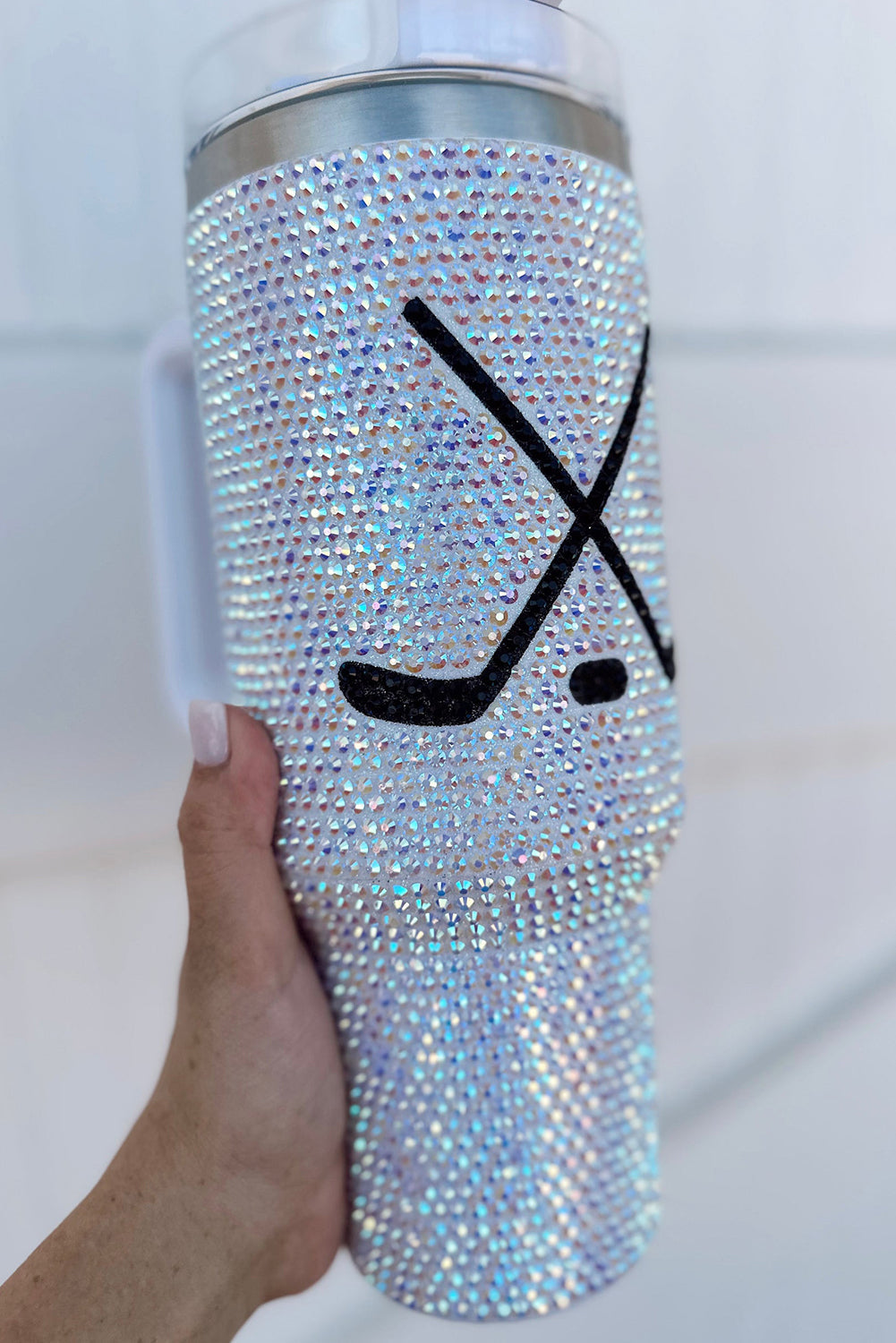 Hockey Game Day Rhinestone 40 Oz Tumbler Dear-Lover Dropshipping