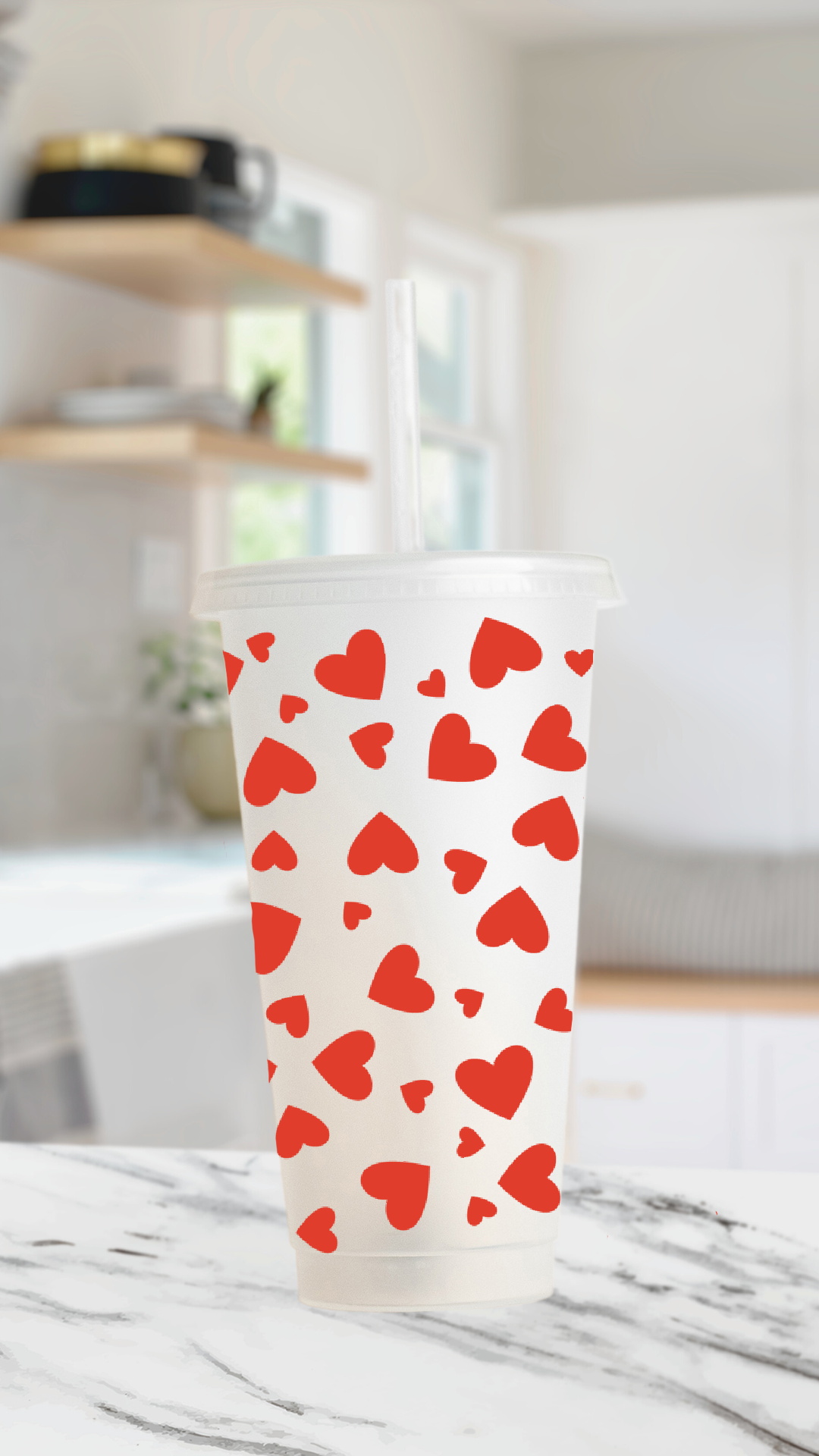 Love Heart 24 Ounce Cold Cup Daisie Boutique