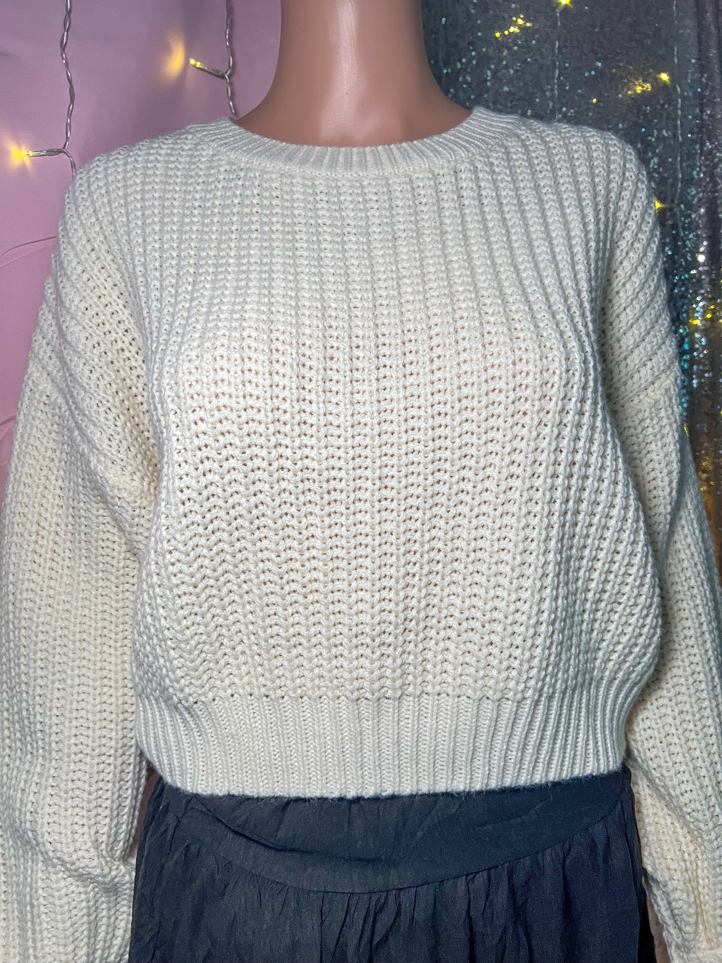 Cropped Fall Knitted Pullover Sweater Daisie Boutique
