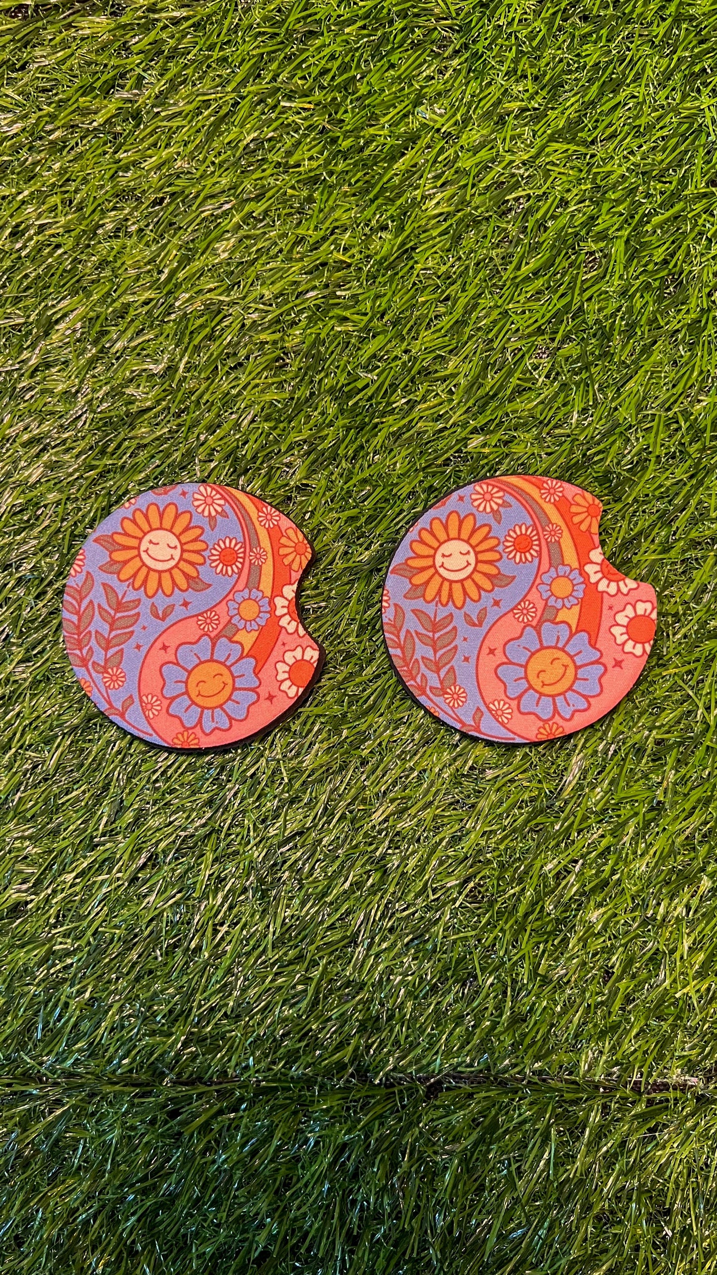 Groovy Daisy Car Coaster Set (2-Pack) Daisie Boutique