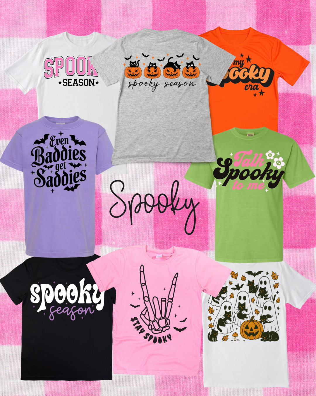 Daisie Boutique Cutie Halloween grab bag with girly spooky accessories — cold cup tote tee and straw topper surprise included
