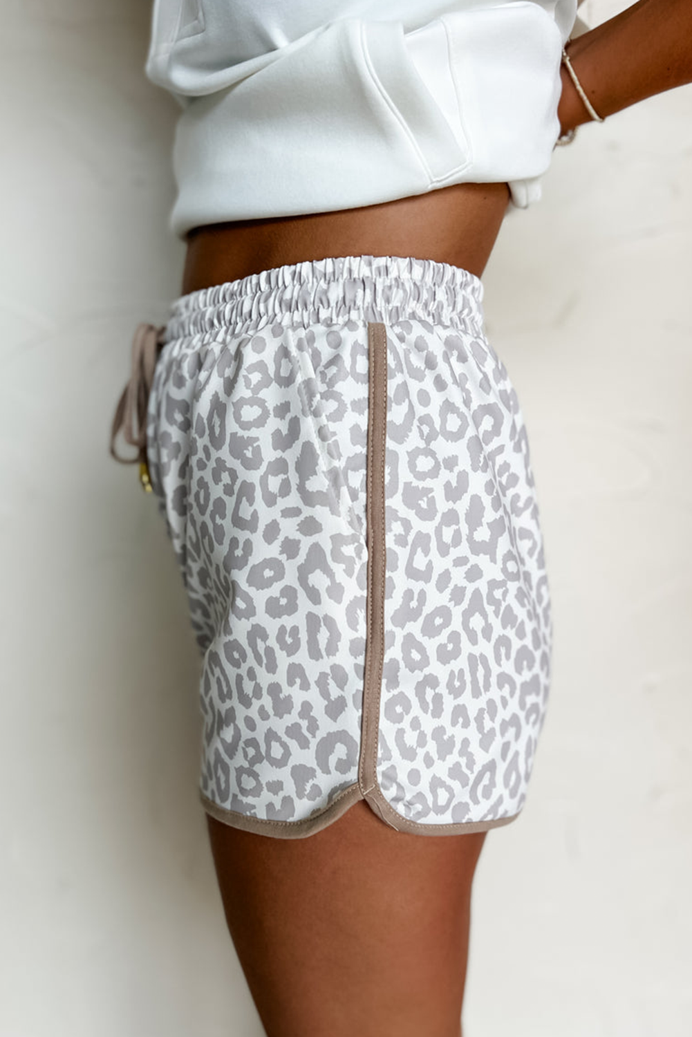 Leopard Elastic Waistband Lace up Casual Shorts Dear-Lover Dropshipping