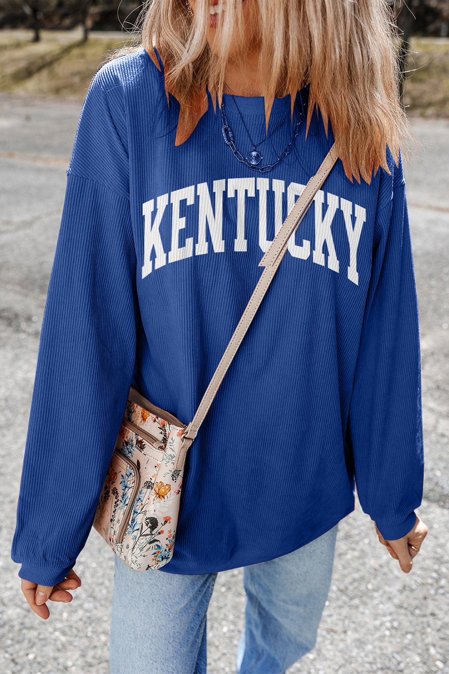 KENTUCKY Leopard KY Sweatshirt - Blue
