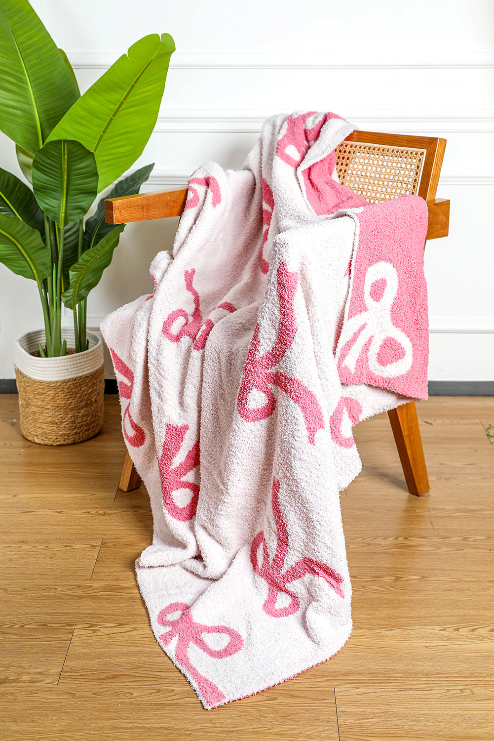 Pink Bow Printed Cozy Soft Throw Blanket Dear-Lover Dropshipping