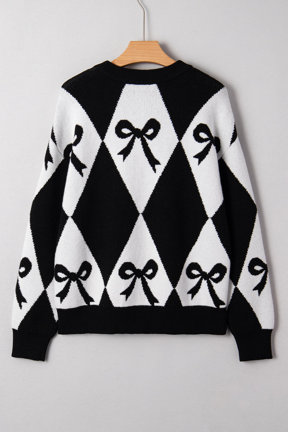 Bow Print Knit Sweater Dear-Lover Dropshipping
