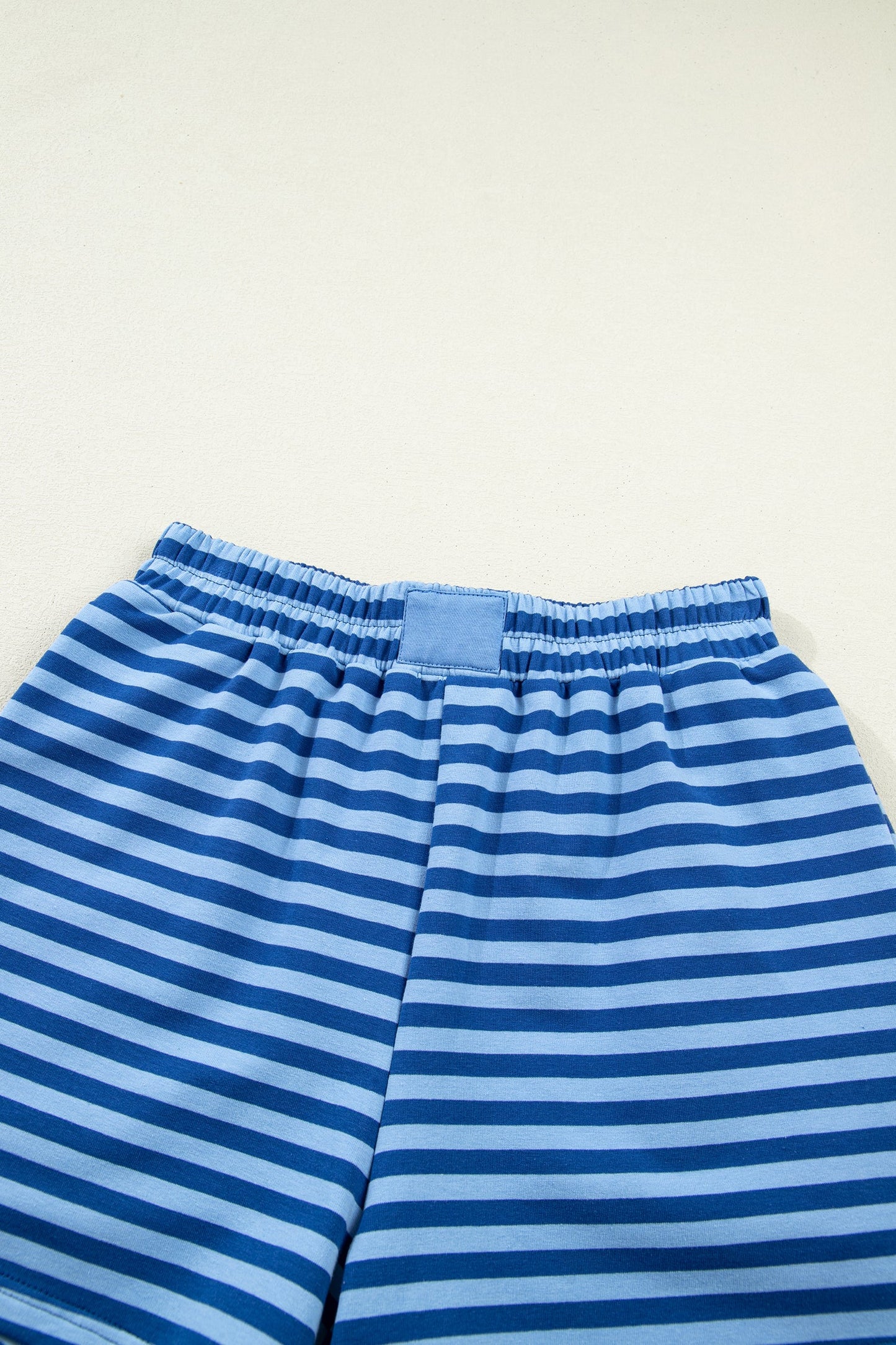 Striped Short Sleeve Short Set - Blue Dear-Lover Dropshipping