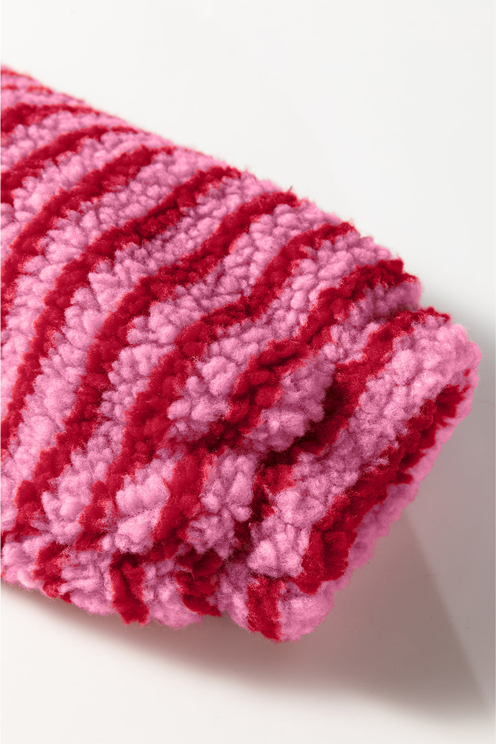 Pink Stripe Quarter Zip Fleece Oversize Sweatshirt Dear-Lover Dropshipping