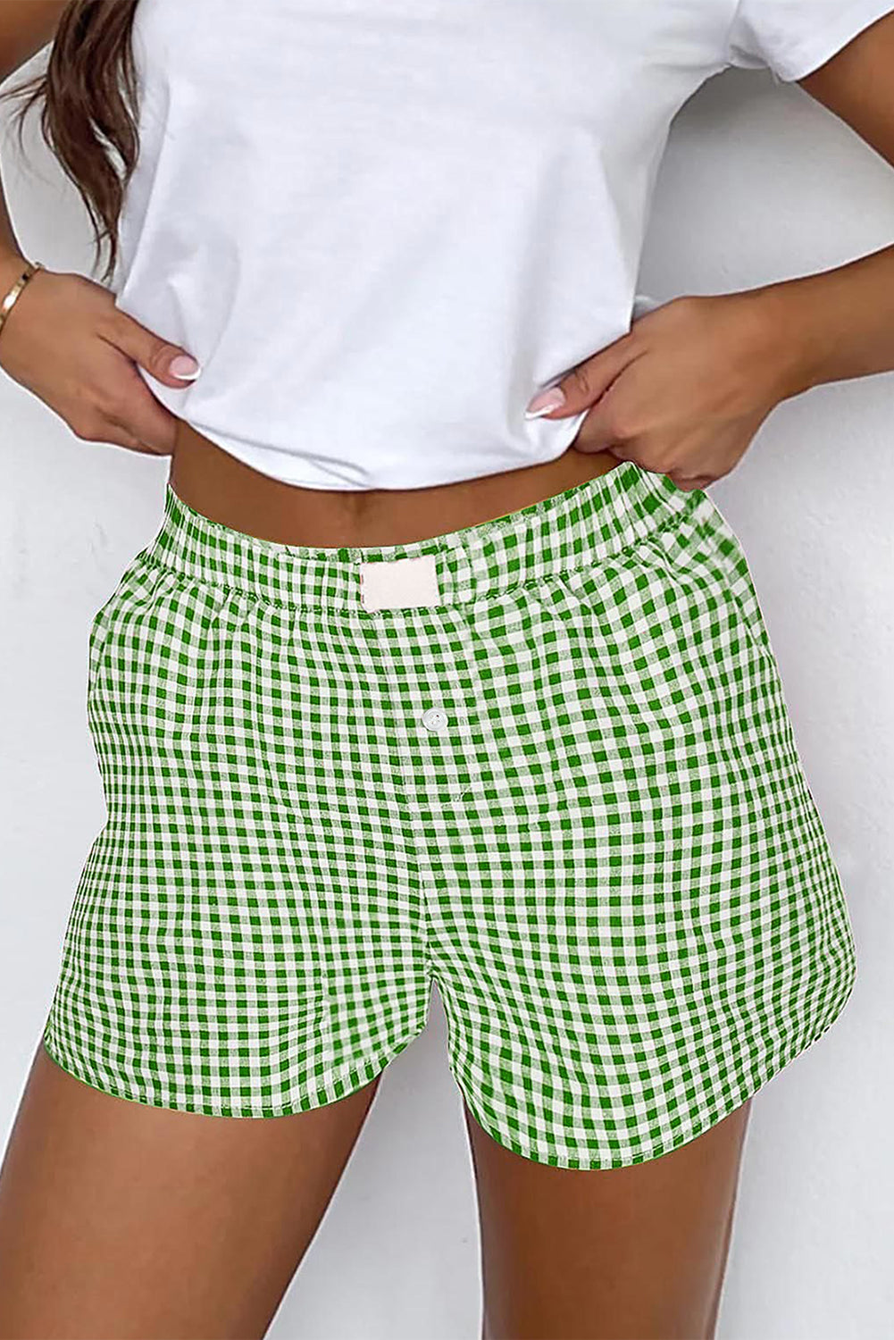 Gingham High Waist Shorts Dear-Lover Dropshipping