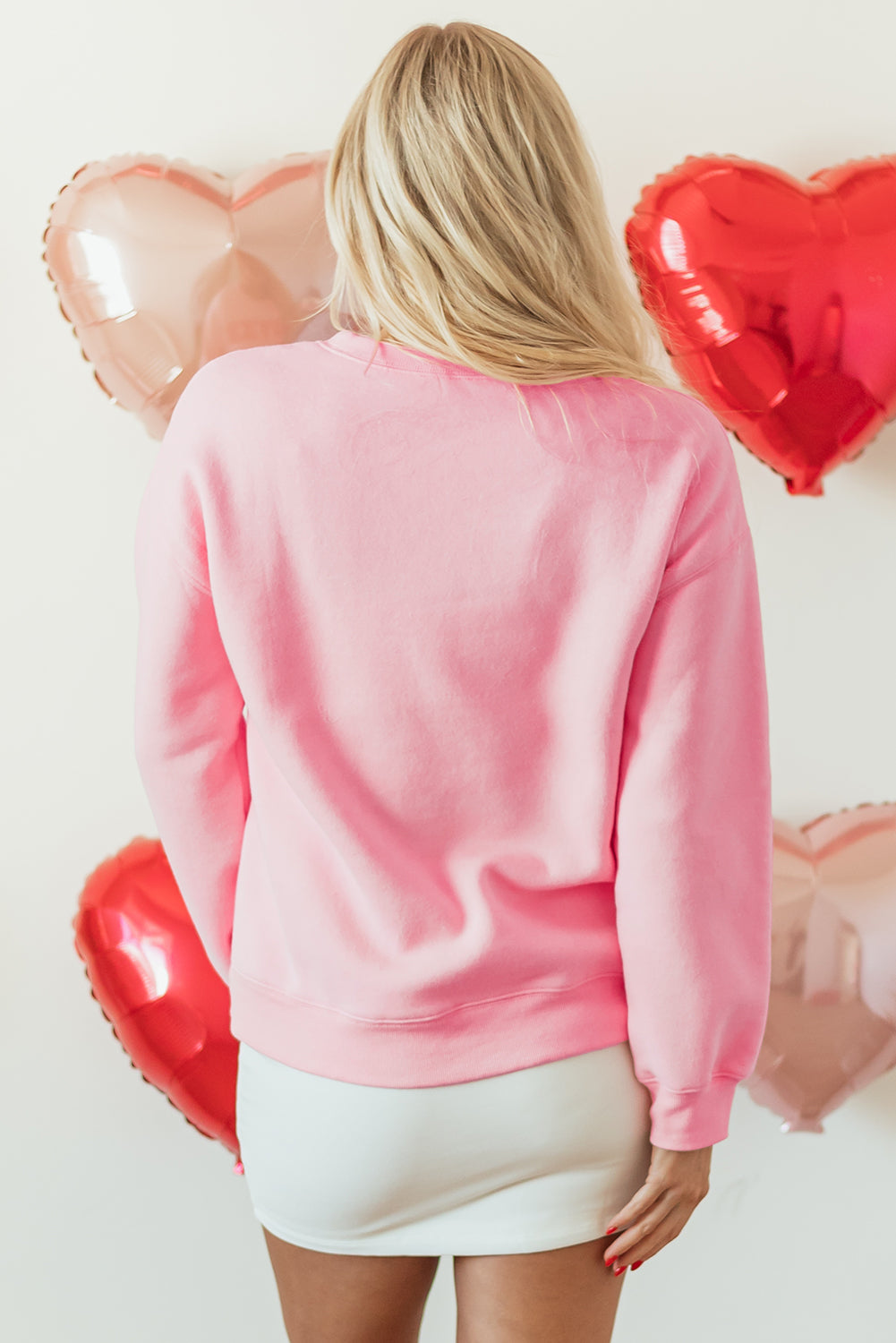 Pink LOVER Puff Print Pullover Sweatshirt Daisie Boutique