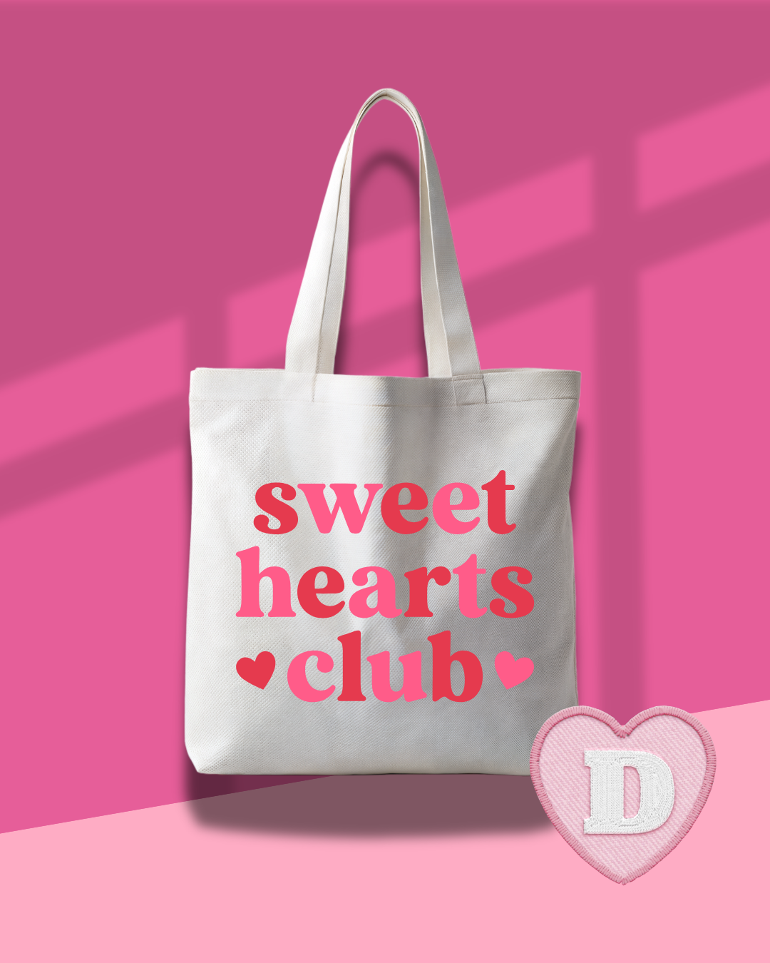 Sweet Hearts Club Tote bag| Red & Pink Heart Design