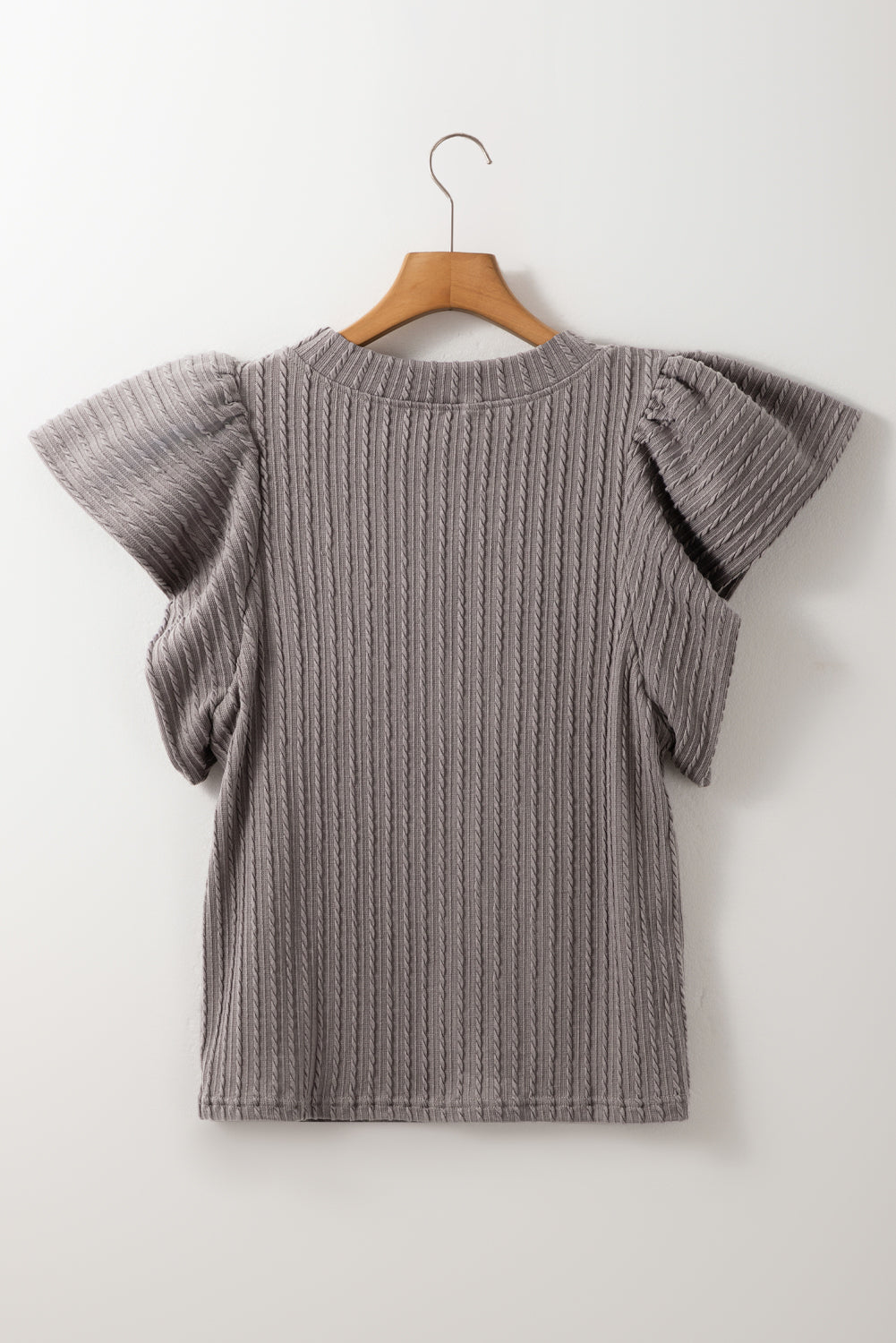 Flutter Sleeve Top - Sleet Gray Daisie Boutique