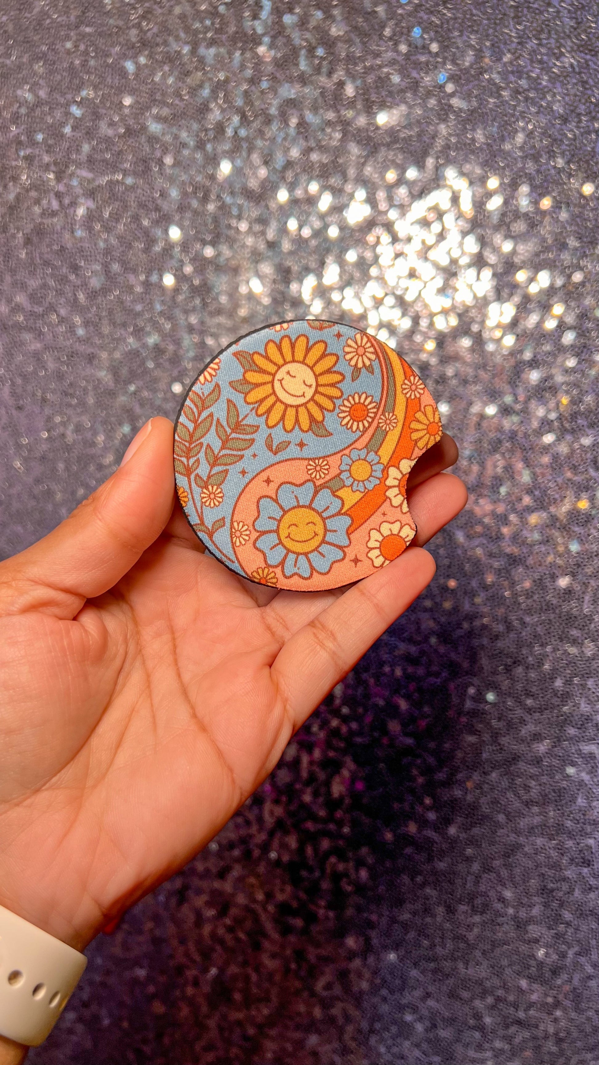 Groovy Daisy Car Coaster Set (2-Pack) Daisie Boutique