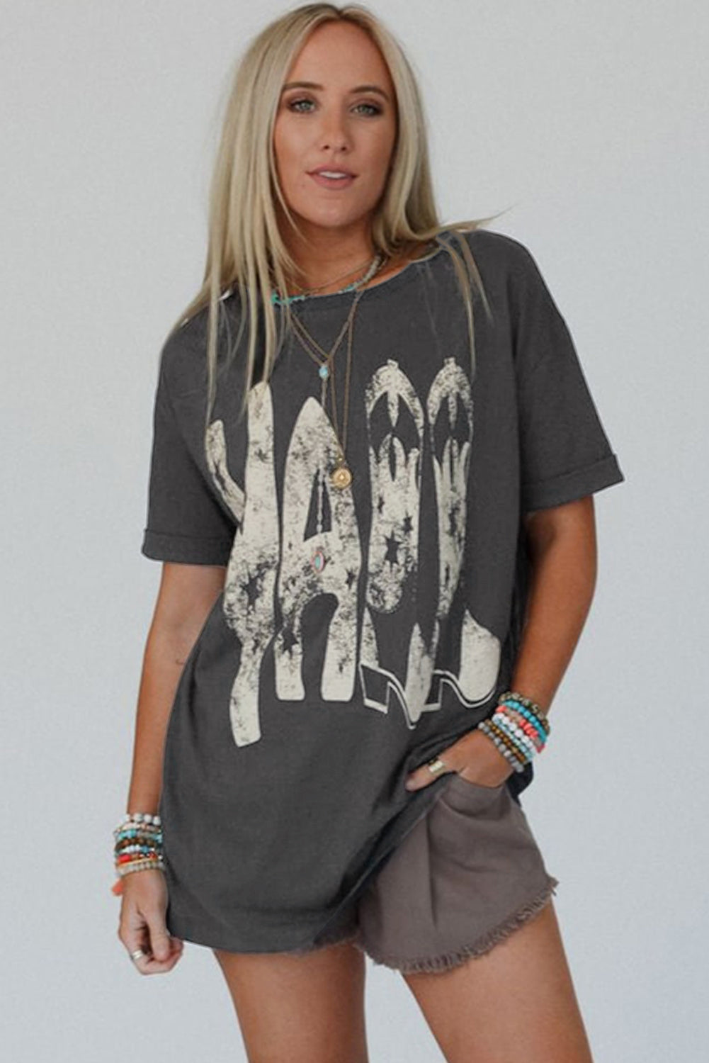 Vintage Style Yall Cowboy Boots Graphic Tee Daisie Boutique