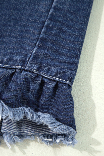Ruffle Denim Jacket Daisie Boutique