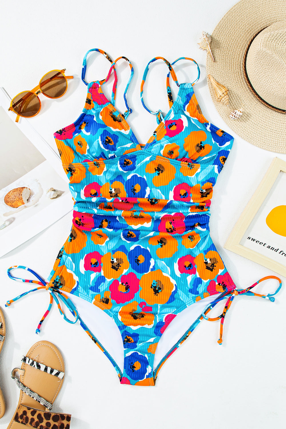 Ribbed Knit One Piece Swimsuit Daisie Boutique