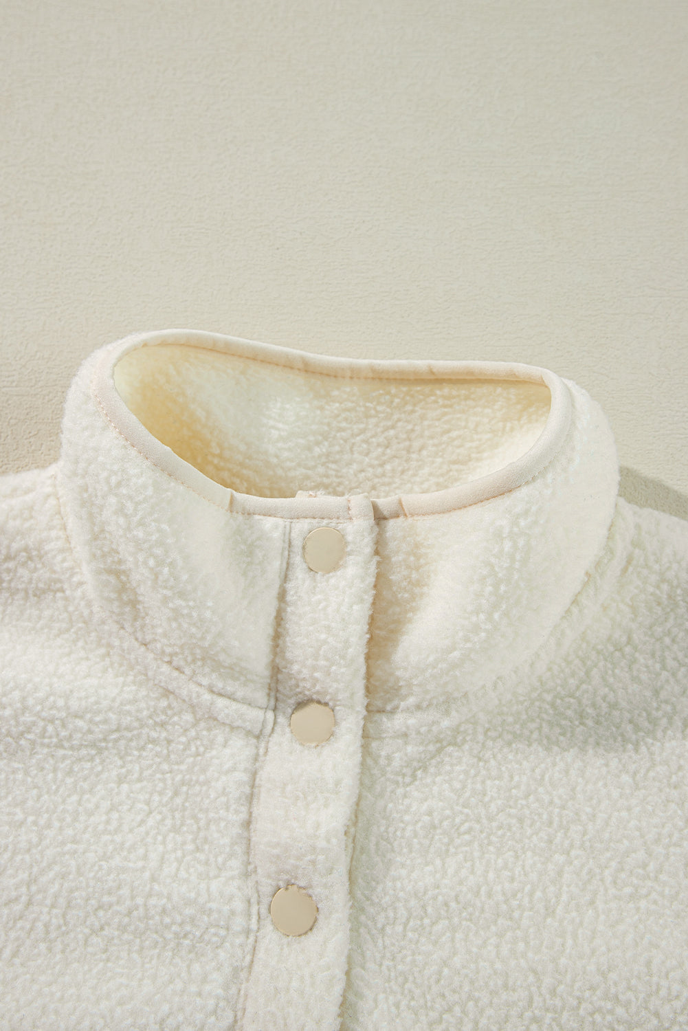 Fleece Placket Sweatshirt - White Daisie Boutique