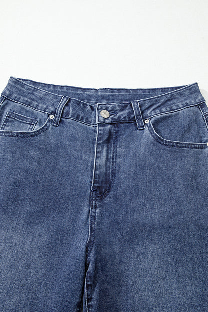 Blue High Waist Button Bell Bottom Jeans Dear-Lover Dropshipping