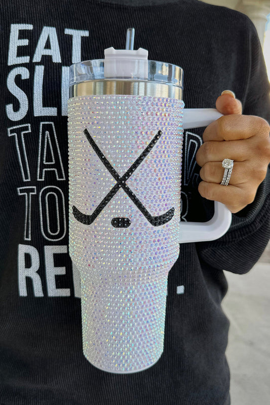 Hockey Game Day Rhinestone 40 Oz Tumbler Dear-Lover Dropshipping