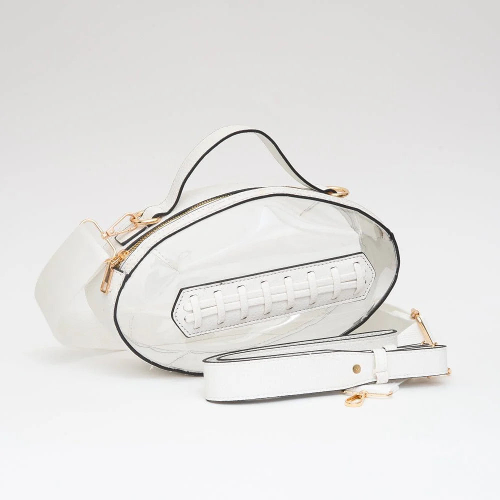 Clear Gameday Football Shaped Crossbody Bag Daisie Boutique