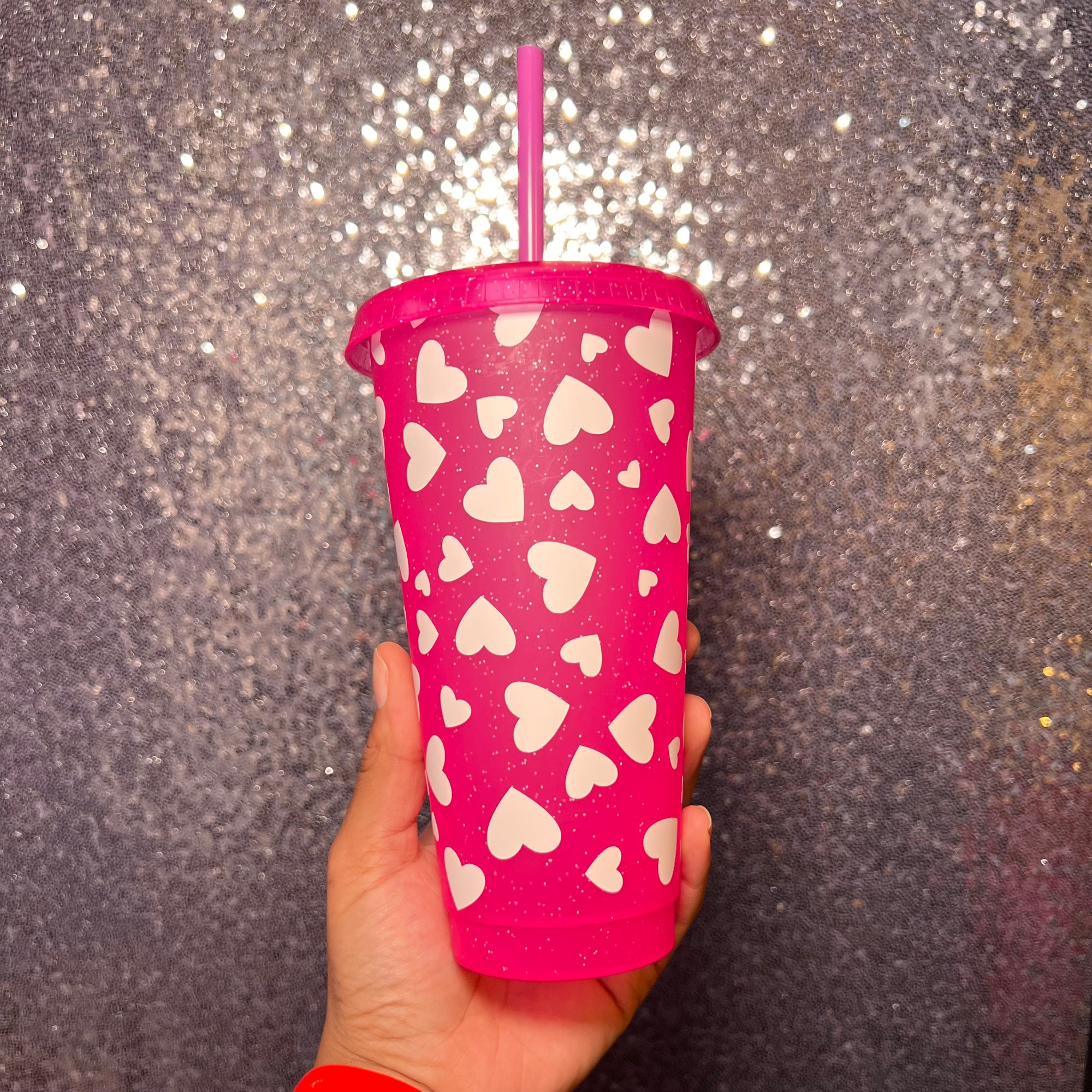Love Heart 24 Ounce Cold Cup
