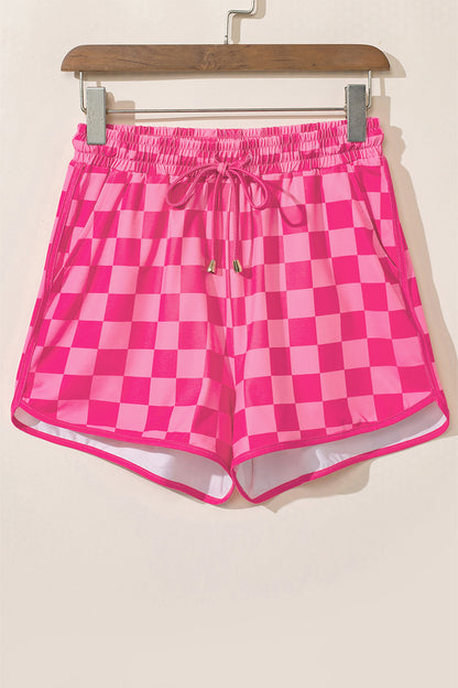 Cutie Checkered Drawstring Shorts