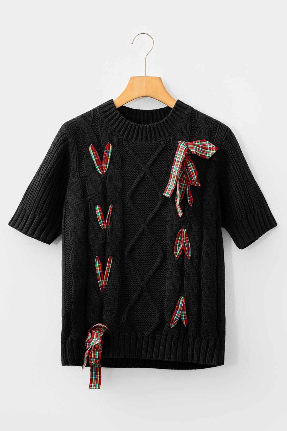 Lace up Holiday Puff Sweater Dear-Lover Dropshipping