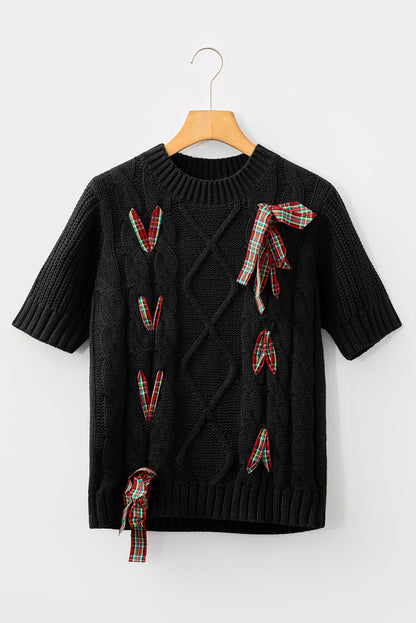 Lace up Holiday Puff Sweater Dear-Lover Dropshipping