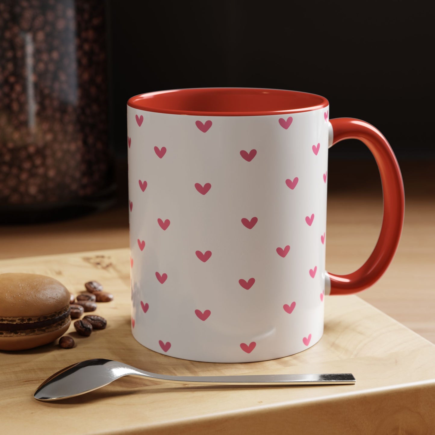 Love Hearts Accent Coffee Mug - Perfect for Valentine's Day and Everyday Enjoyment