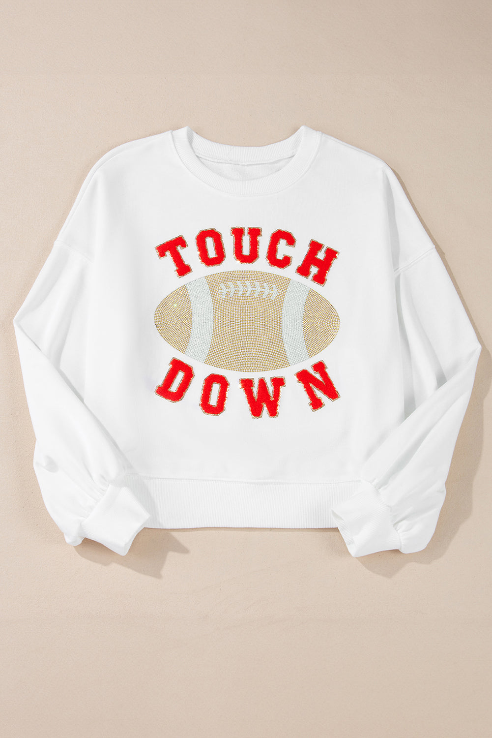 TOUCH DOWN Football Graphic Pullover Sweatshirt Daisie Boutique
