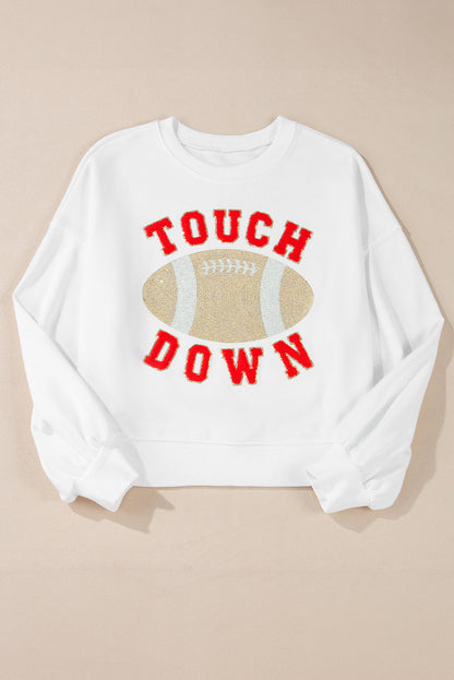 TOUCH DOWN Football Graphic Pullover Sweatshirt Daisie Boutique
